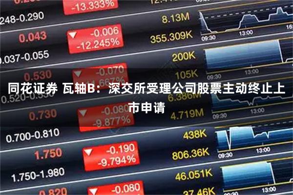 同花证券 瓦轴B：深交所受理公司股票主动终止上市申请